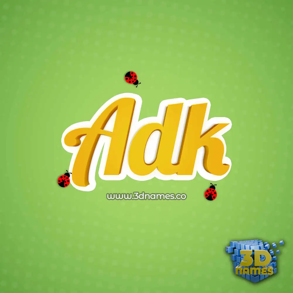 adk in Ladybugs style - 3D name wallpaper