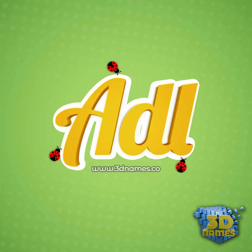 adl in Ladybugs style - 3D name wallpaper