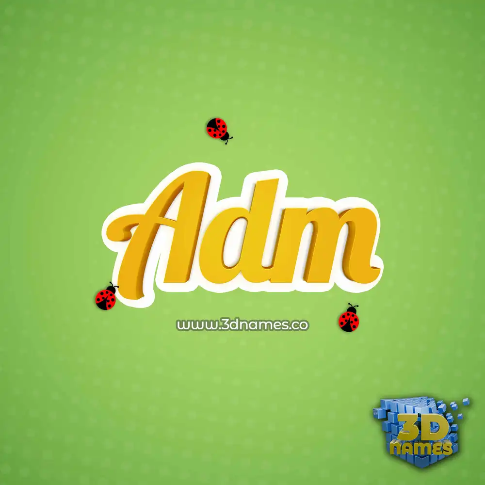 adm in Ladybugs style - 3D name wallpaper