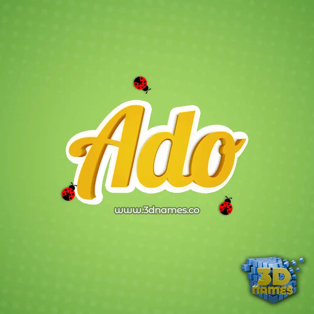 ado in Ladybugs style - 3D name wallpaper
