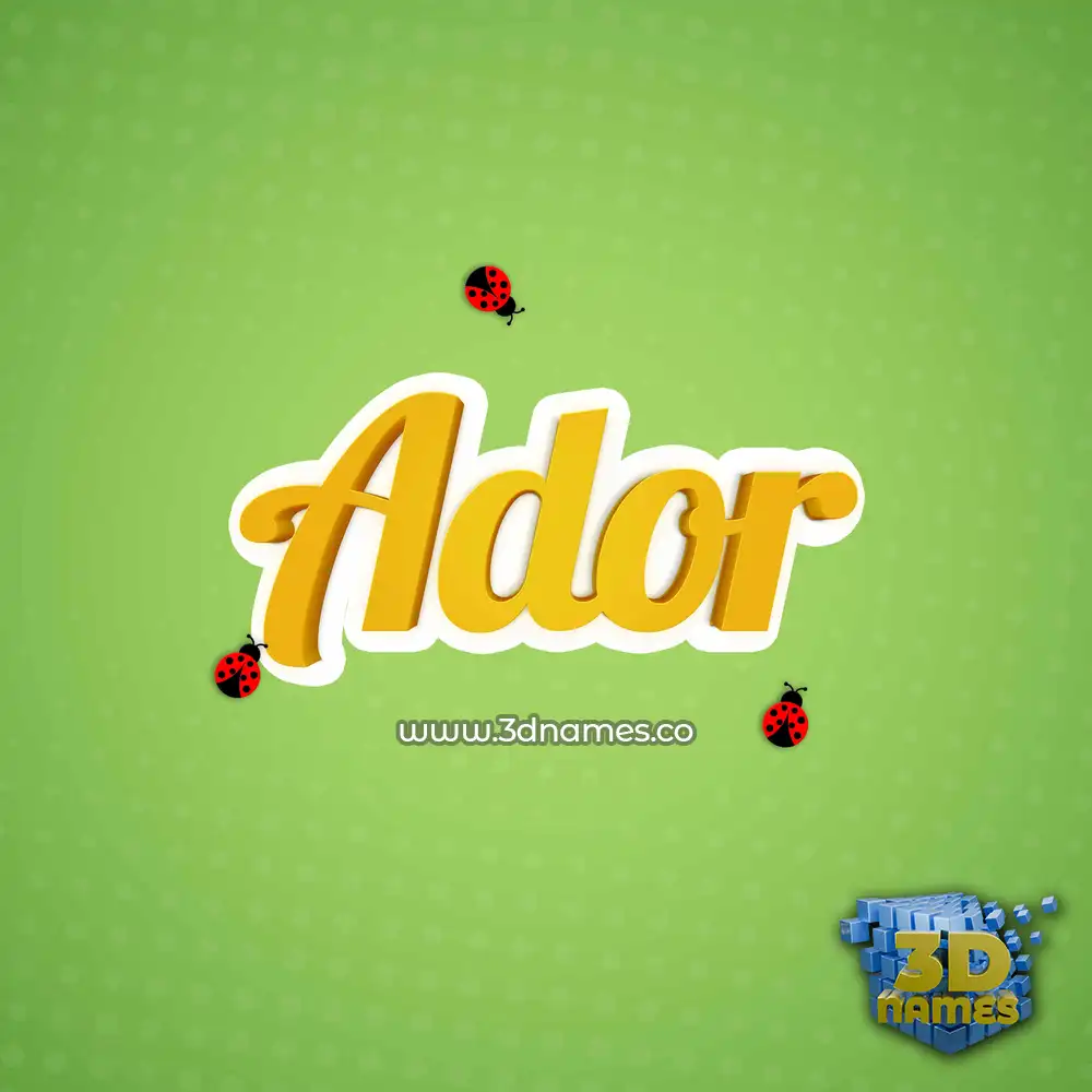 ador in Ladybugs style - 3D name wallpaper