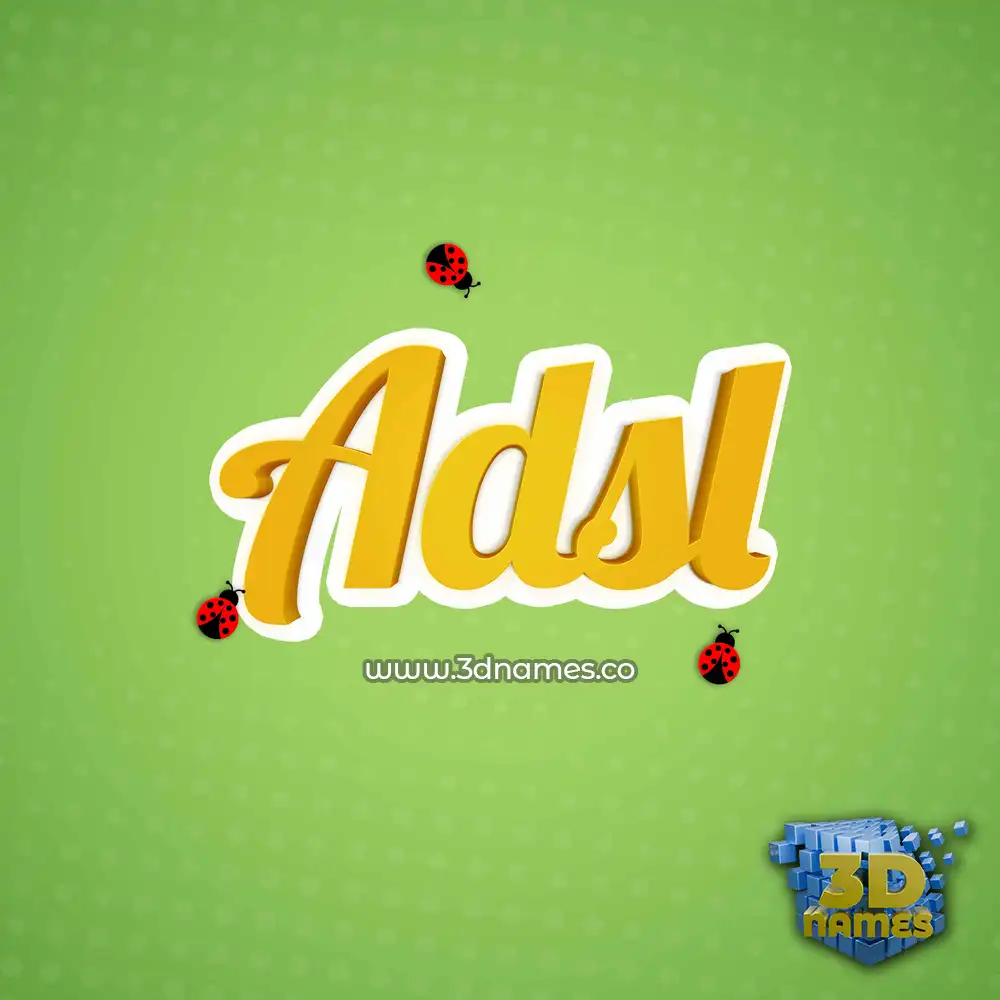 adsl in Ladybugs style - 3D name wallpaper