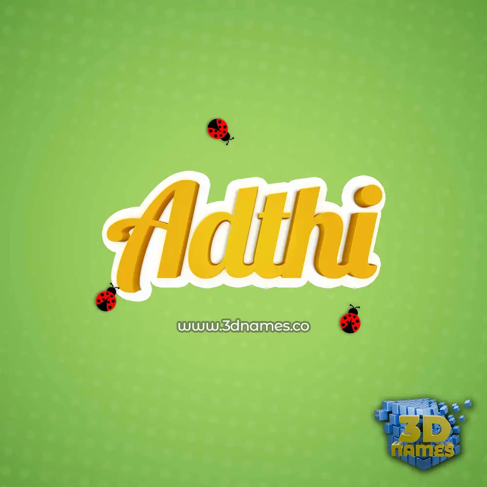 adthi in Ladybugs style - 3D name wallpaper