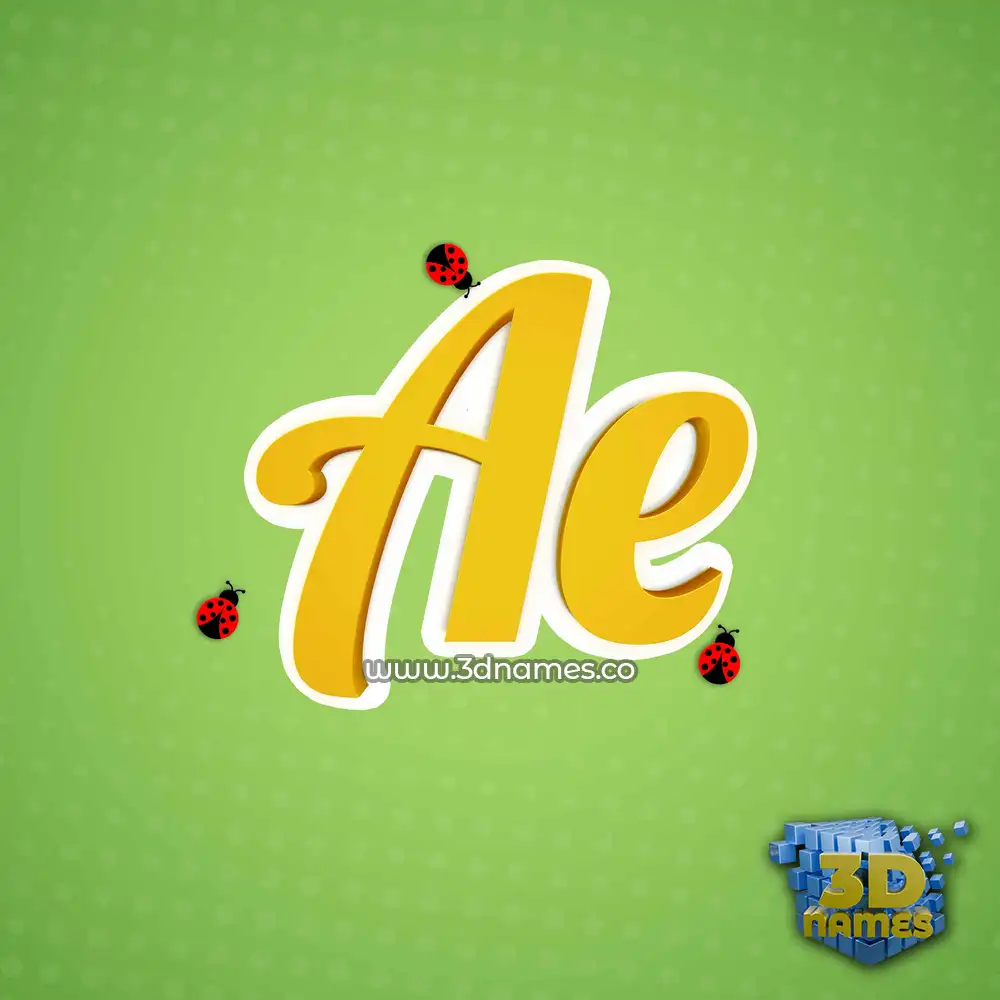 ae in Ladybugs style - 3D name wallpaper