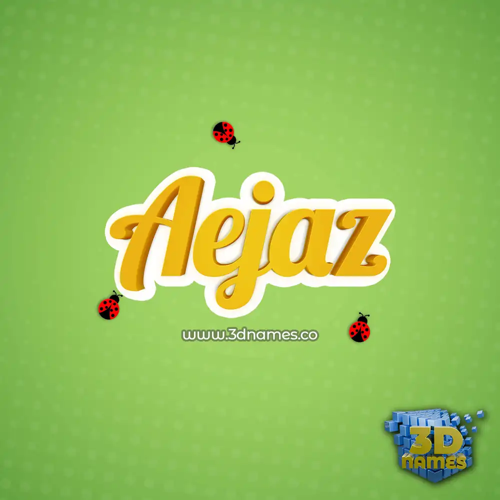 aejaz in Ladybugs style - 3D name wallpaper