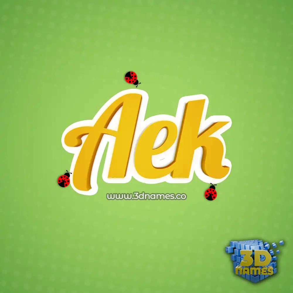 aek in Ladybugs style - 3D name wallpaper