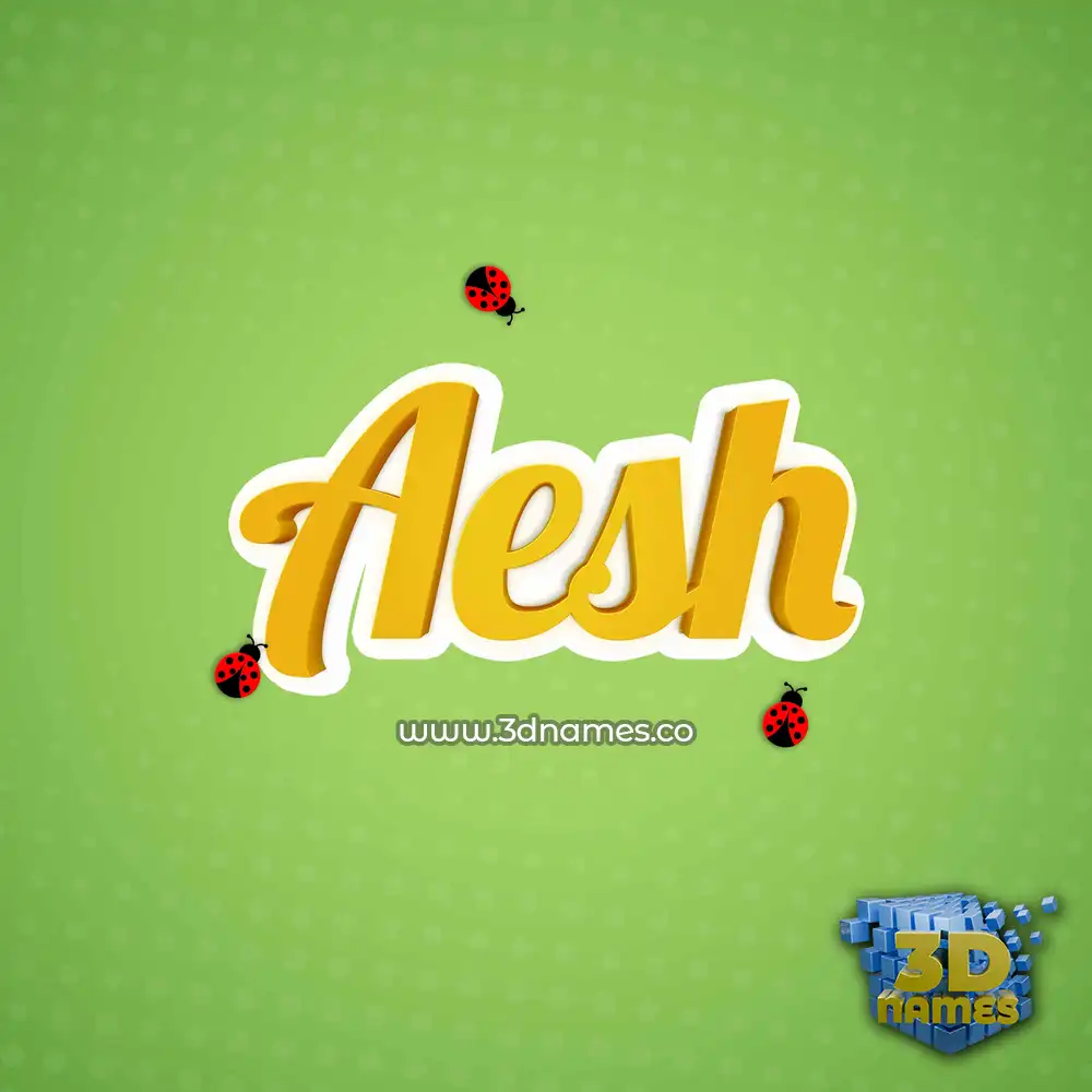 aesh in Ladybugs style - 3D name wallpaper