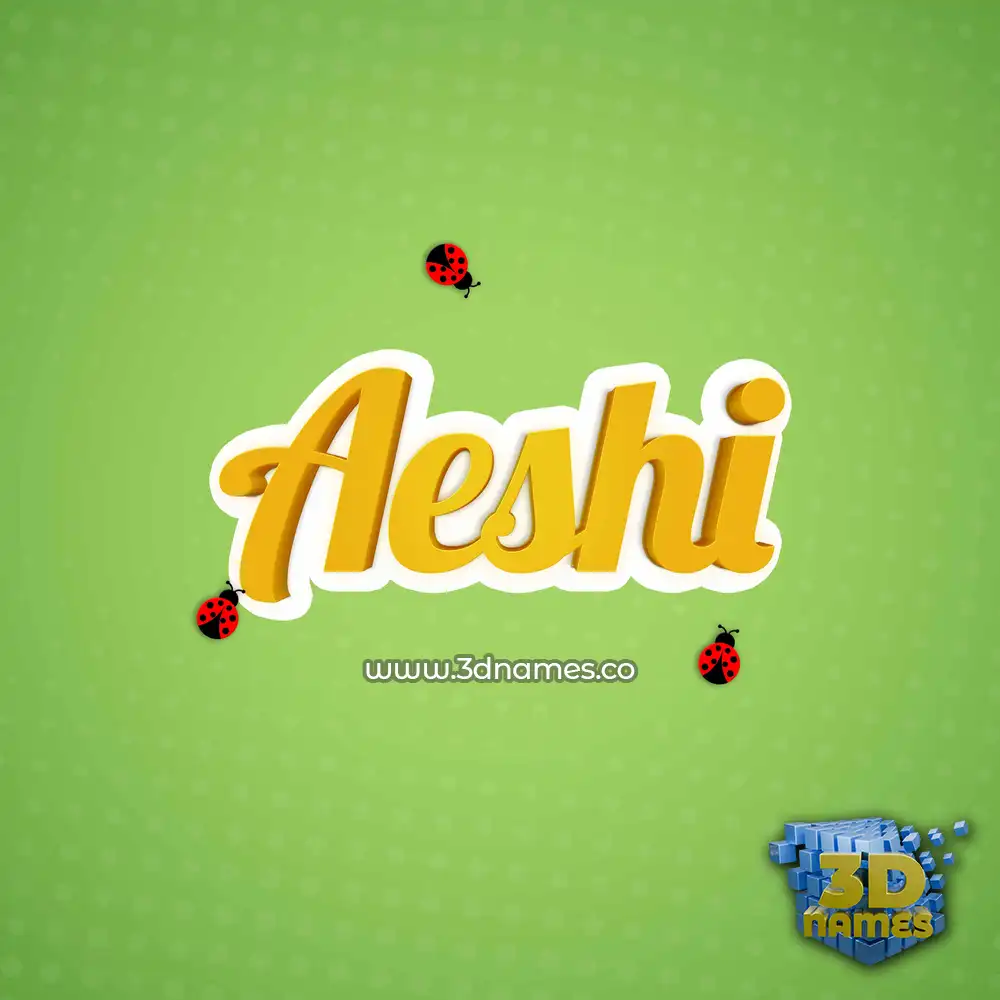 aeshi in Ladybugs style - 3D name wallpaper