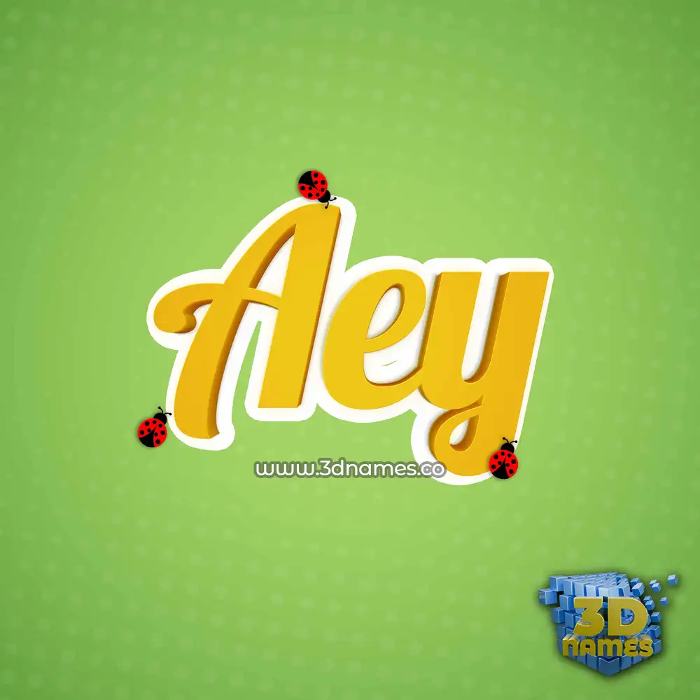 aey in Ladybugs style - 3D name wallpaper