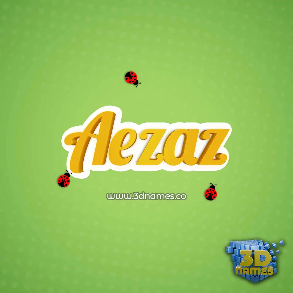 aezaz in Ladybugs style - 3D name wallpaper