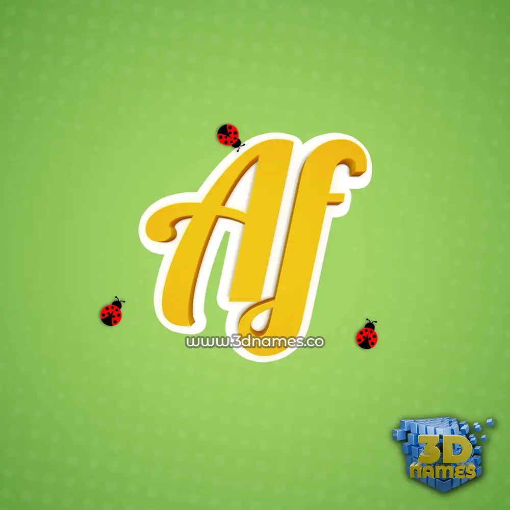 af in Ladybugs style - 3D name wallpaper