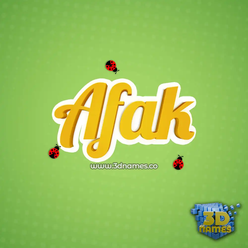 afak in Ladybugs style - 3D name wallpaper