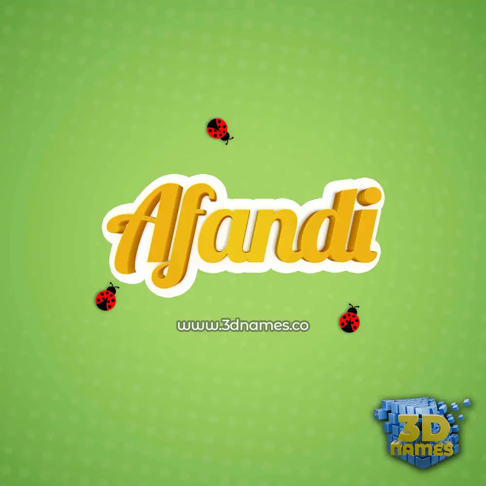 afandi in Ladybugs style - 3D name wallpaper