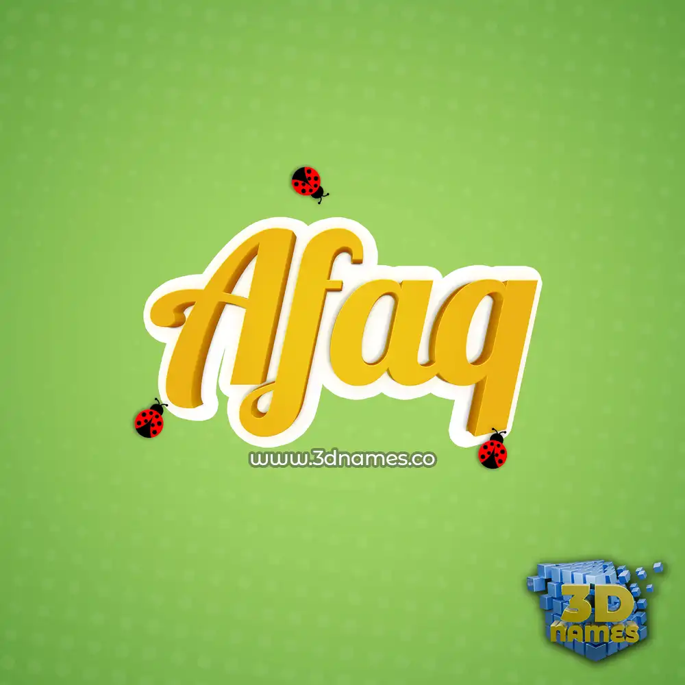 afaq in Ladybugs style - 3D name wallpaper