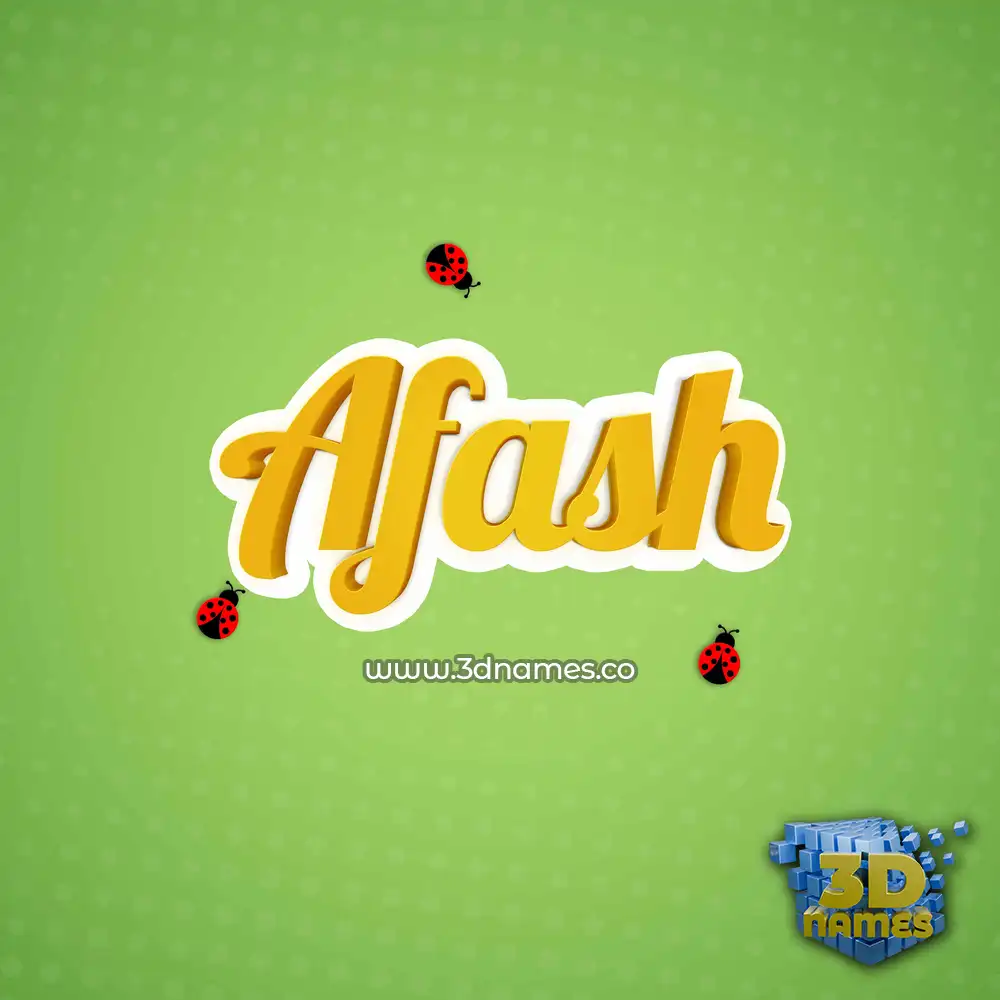 afash in Ladybugs style - 3D name wallpaper