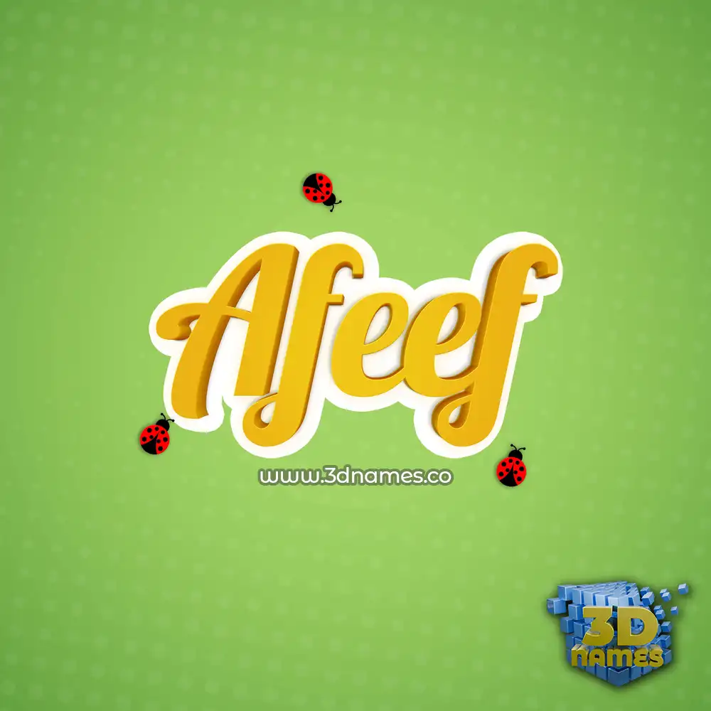 afeef in Ladybugs style - 3D name wallpaper