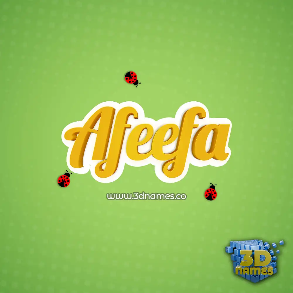 afeefa in Ladybugs style - 3D name wallpaper