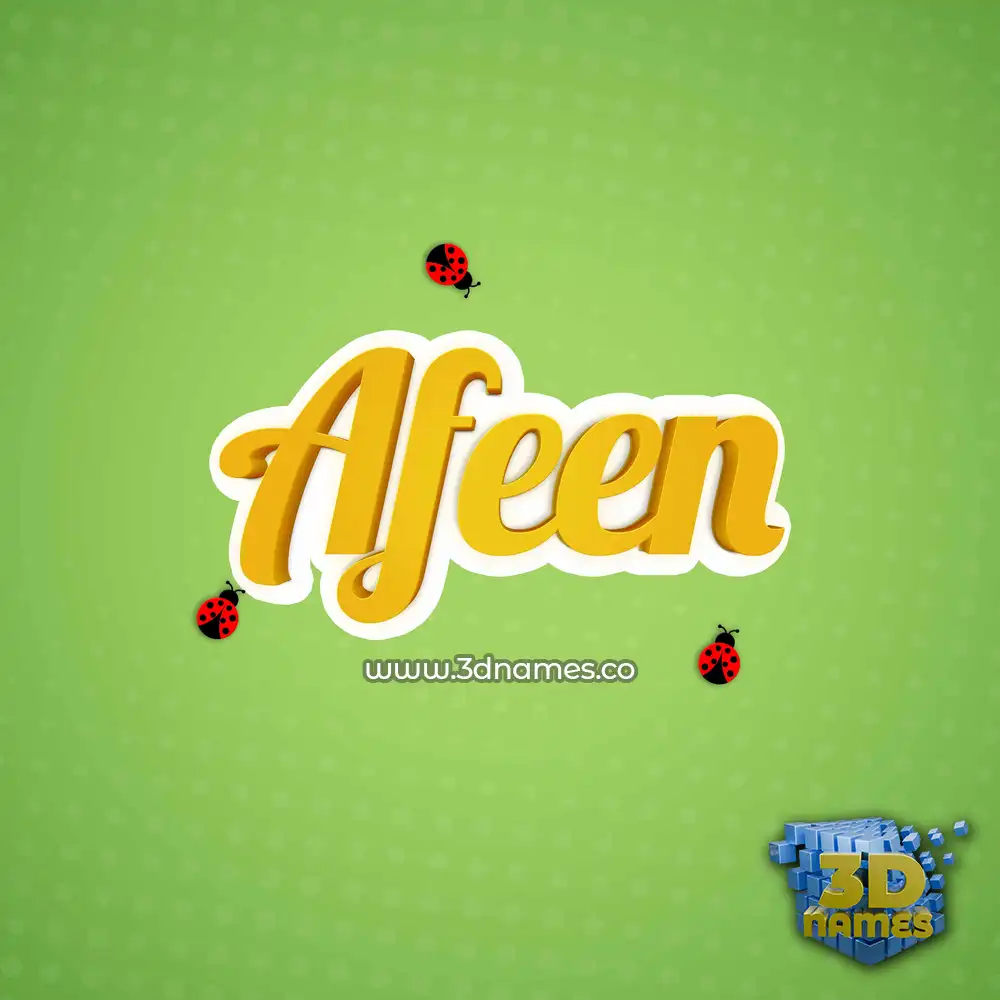 afeen in Ladybugs style - 3D name wallpaper