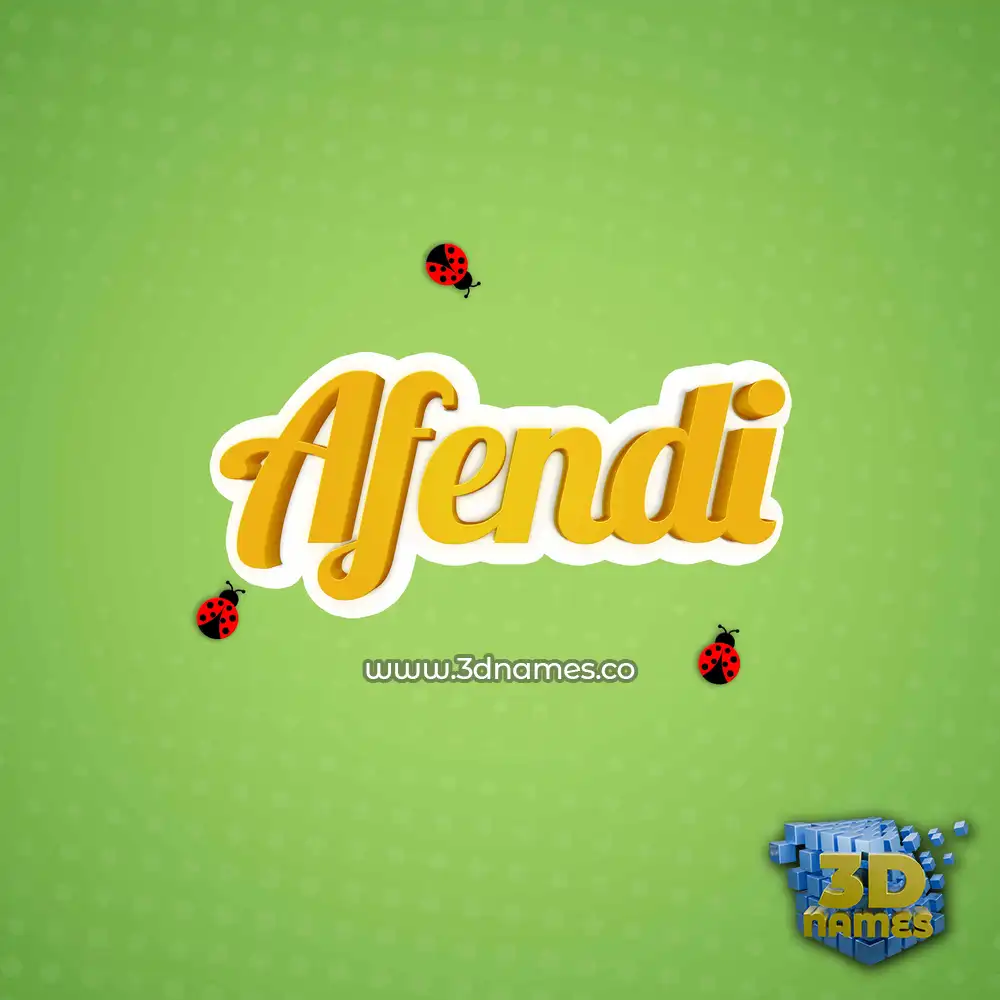 afendi in Ladybugs style - 3D name wallpaper
