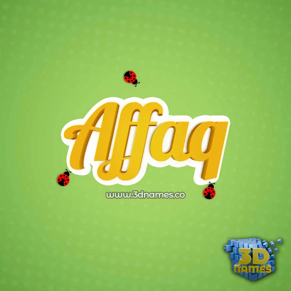 affaq in Ladybugs style - 3D name wallpaper