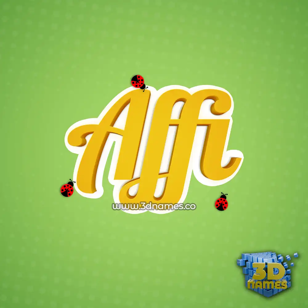 affi in Ladybugs style - 3D name wallpaper