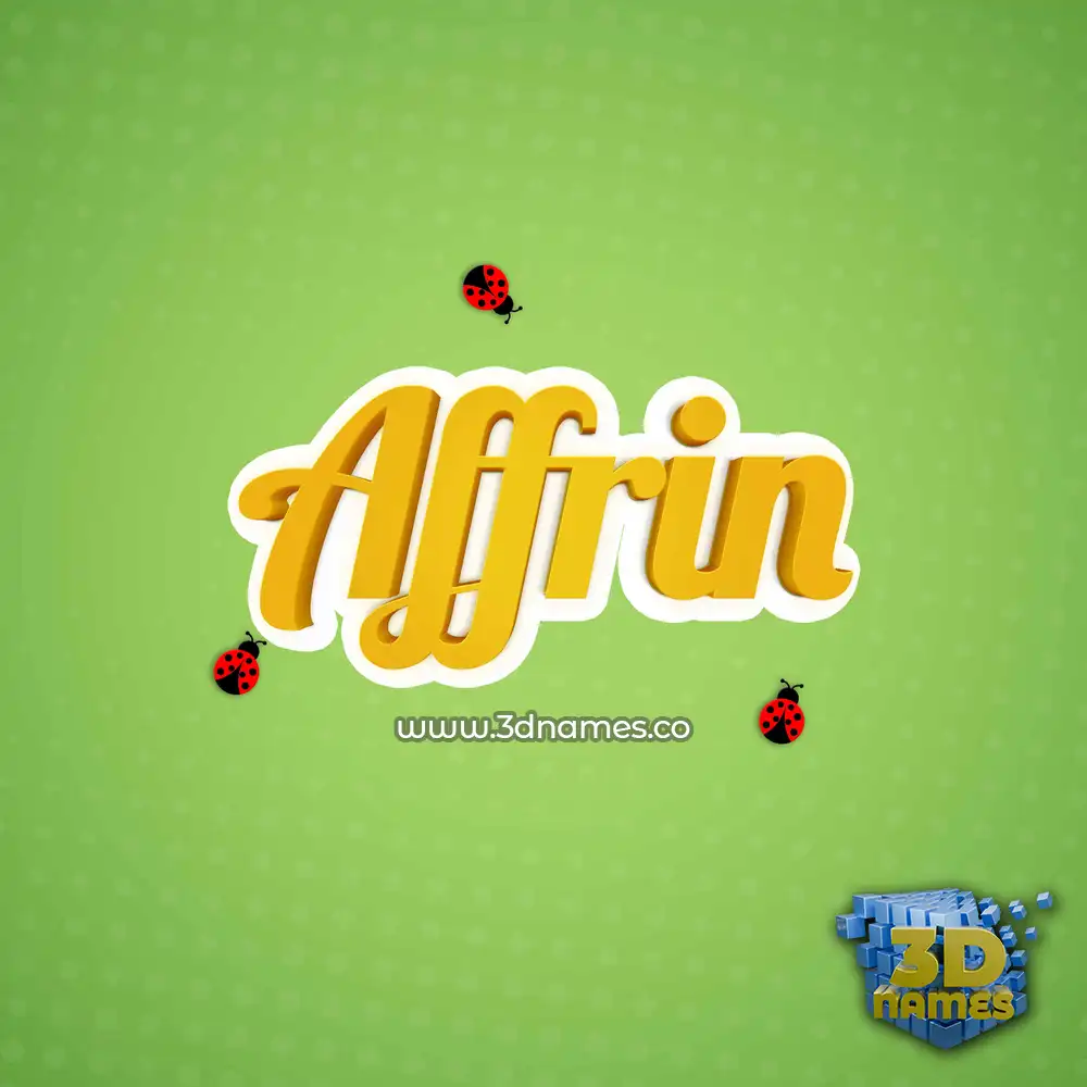 affrin in Ladybugs style - 3D name wallpaper
