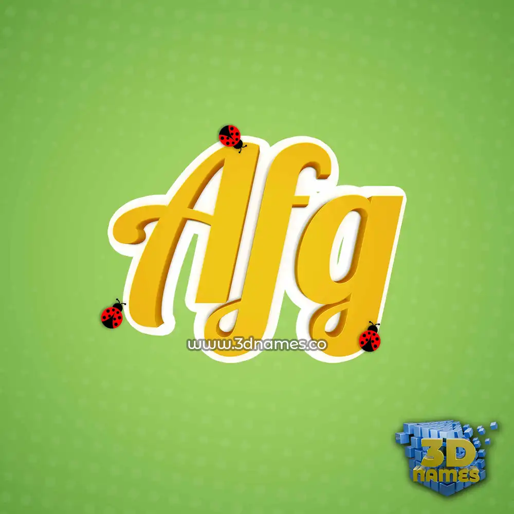 afg in Ladybugs style - 3D name wallpaper