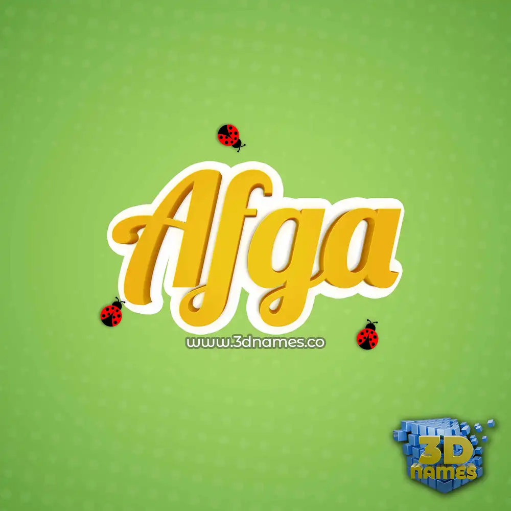 afga in Ladybugs style - 3D name wallpaper