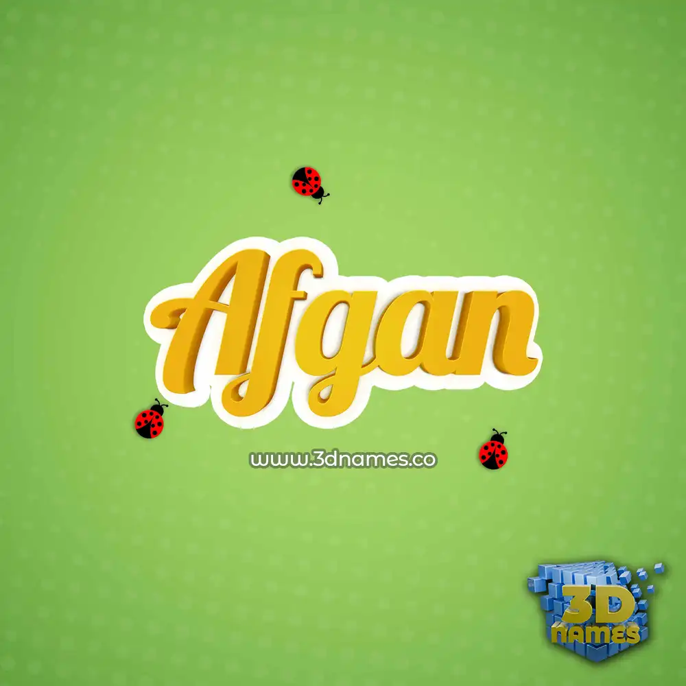 afgan in Ladybugs style - 3D name wallpaper