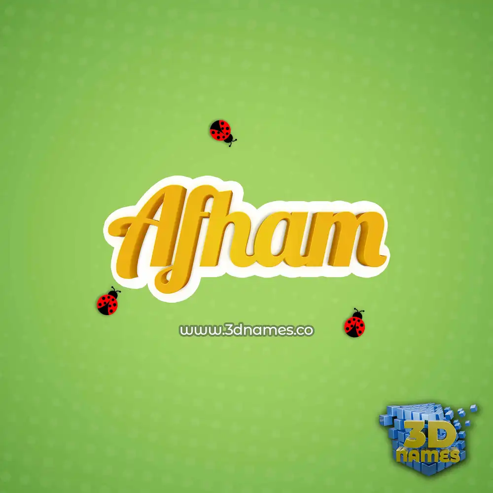 afham in Ladybugs style - 3D name wallpaper
