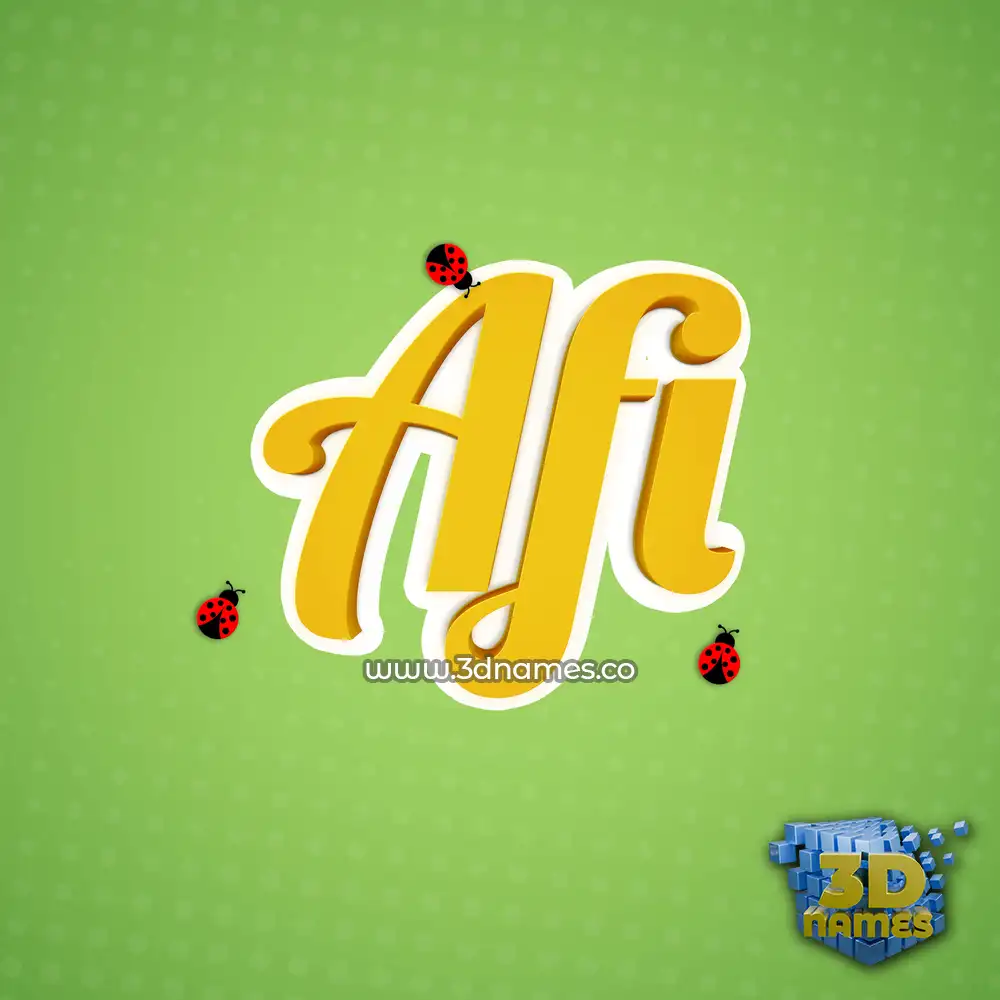 afi in Ladybugs style - 3D name wallpaper