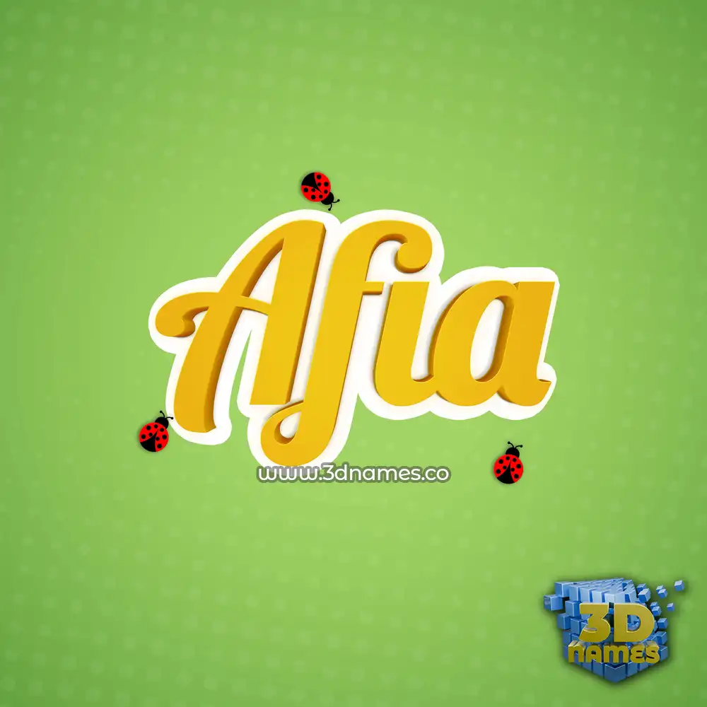 afia in Ladybugs style - 3D name wallpaper