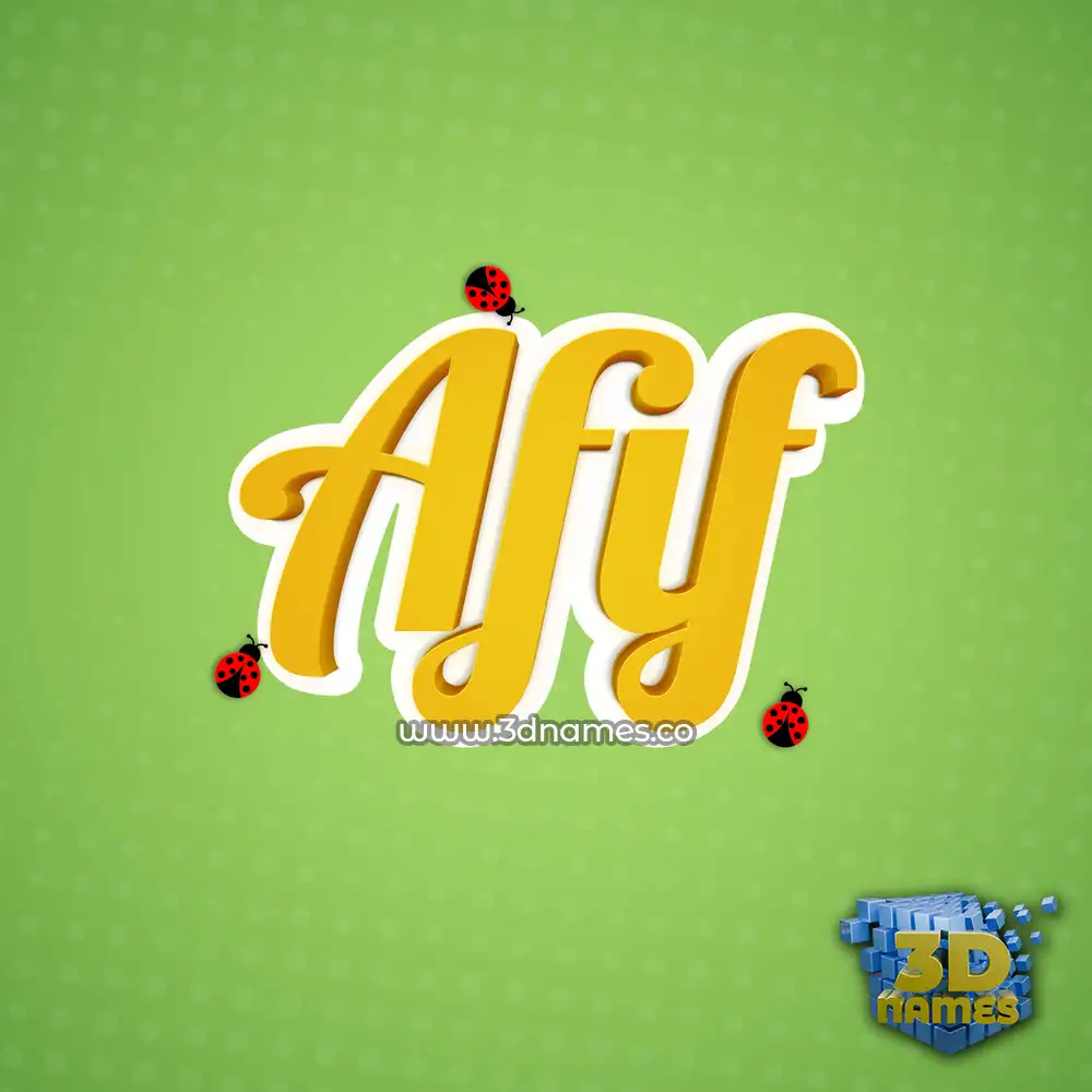 afif in Ladybugs style - 3D name wallpaper