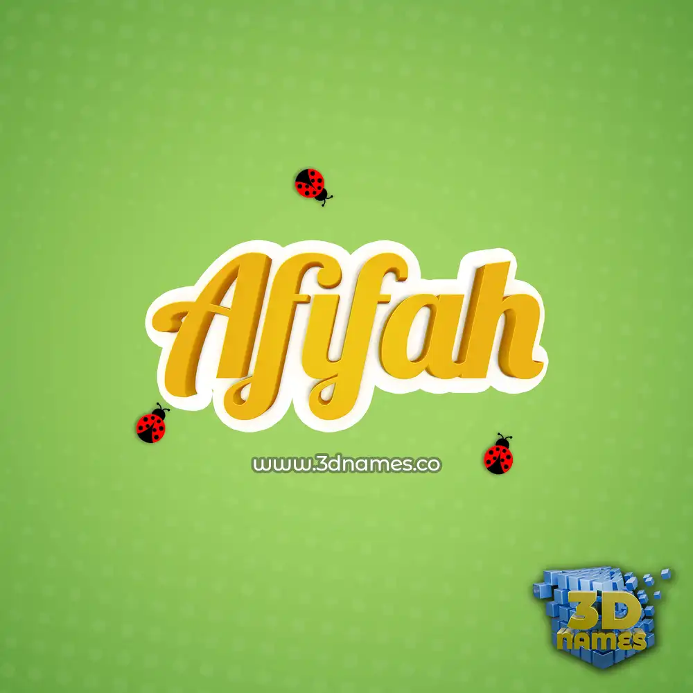 afifah in Ladybugs style - 3D name wallpaper