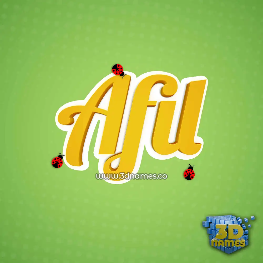 afil in Ladybugs style - 3D name wallpaper