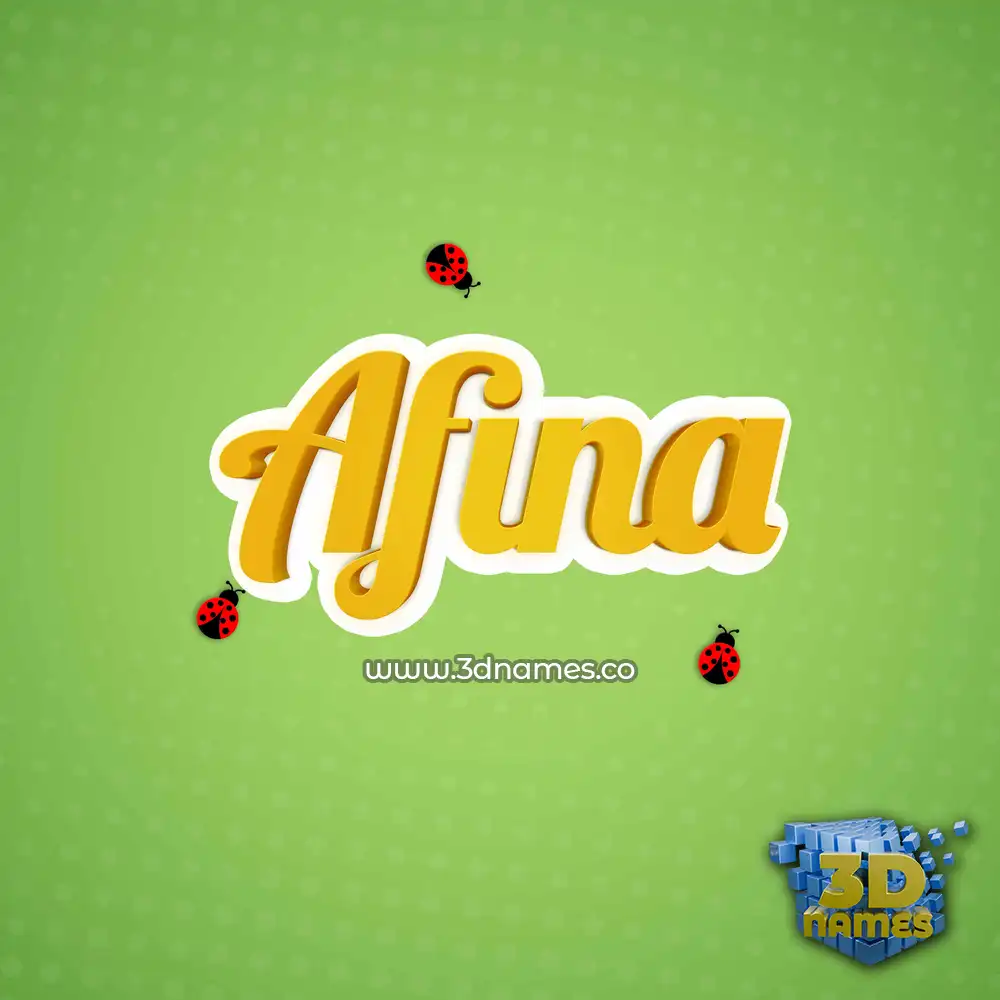 afina in Ladybugs style - 3D name wallpaper