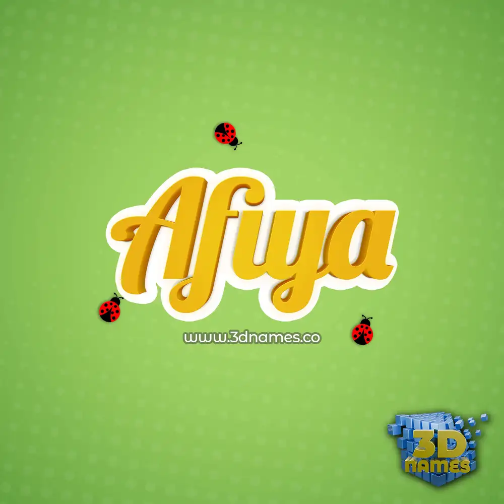 afiya in Ladybugs style - 3D name wallpaper