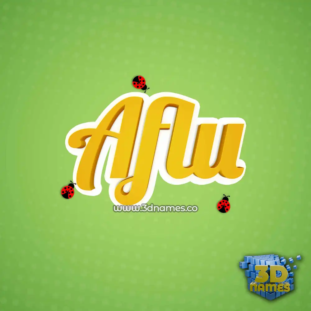 aflu in Ladybugs style - 3D name wallpaper