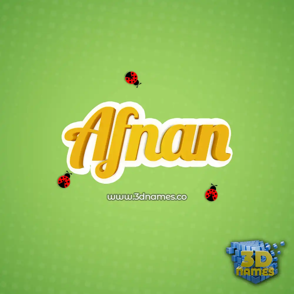 afnan in Ladybugs style - 3D name wallpaper