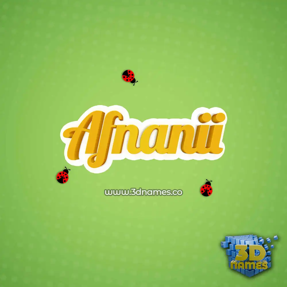 afnanii in Ladybugs style - 3D name wallpaper