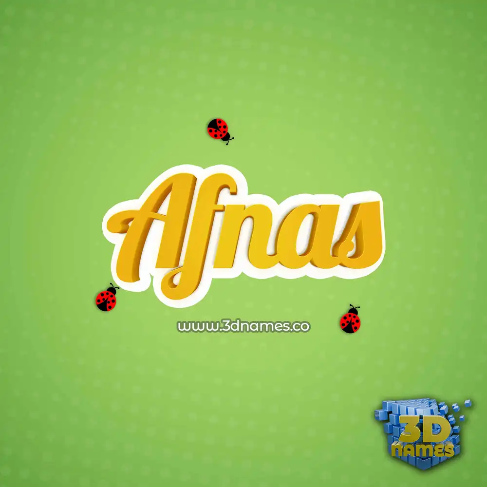 afnas in Ladybugs style - 3D name wallpaper