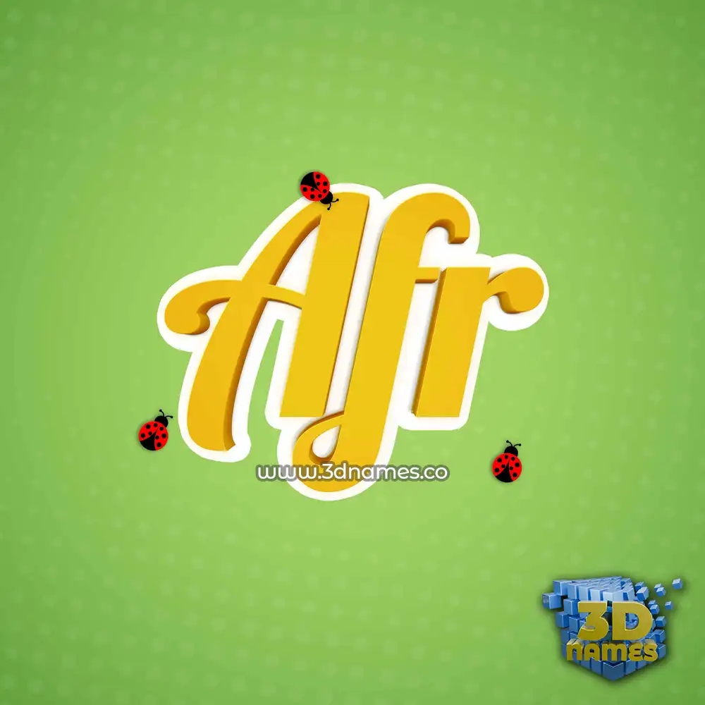 afr in Ladybugs style - 3D name wallpaper