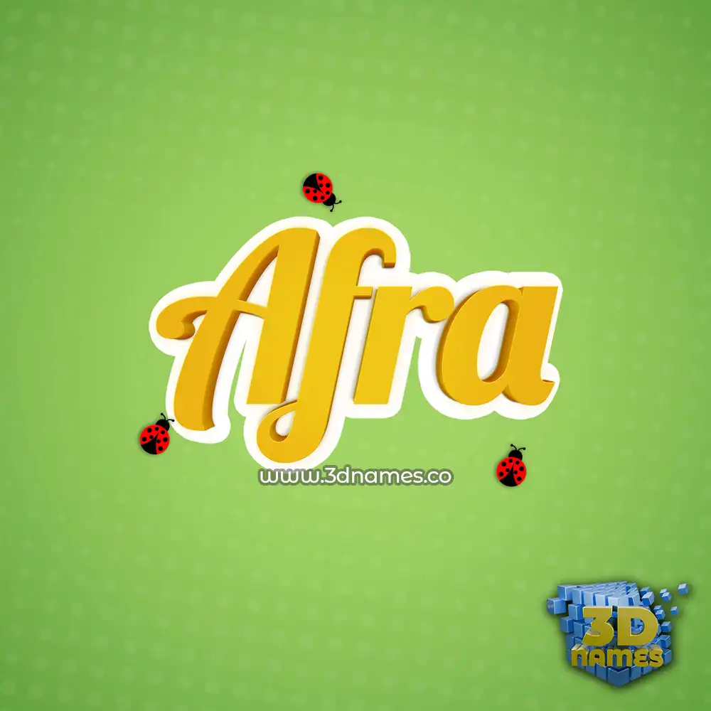 afra in Ladybugs style - 3D name wallpaper