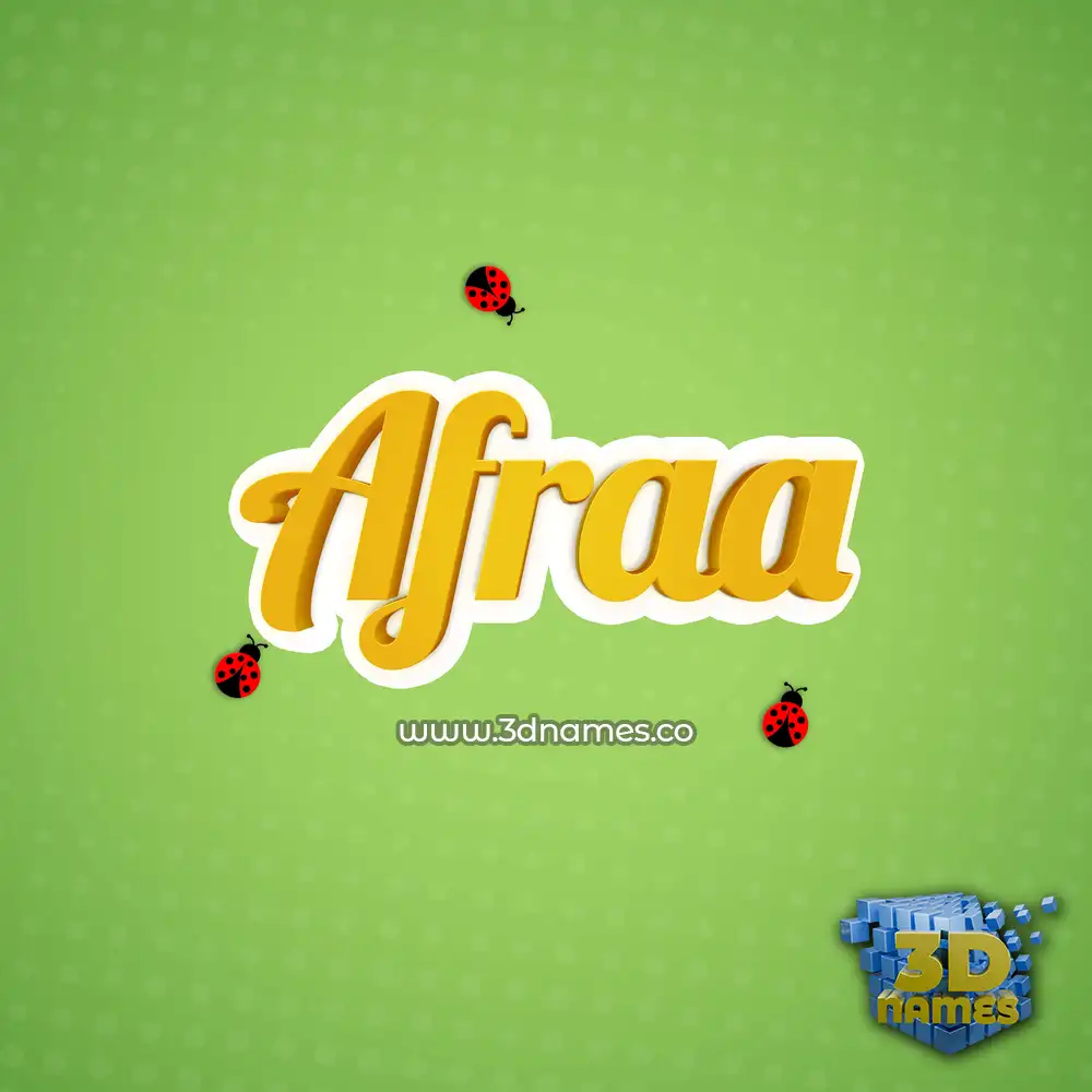 afraa in Ladybugs style - 3D name wallpaper
