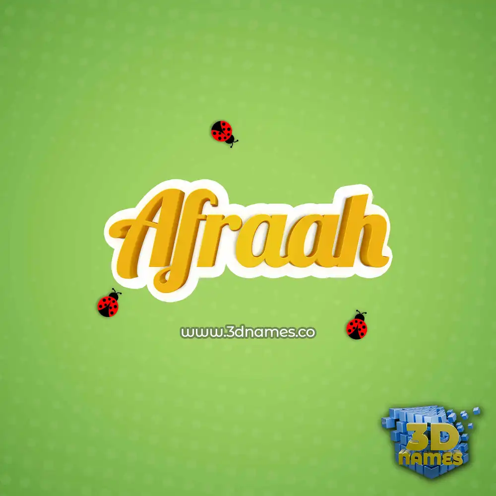 afraah in Ladybugs style - 3D name wallpaper
