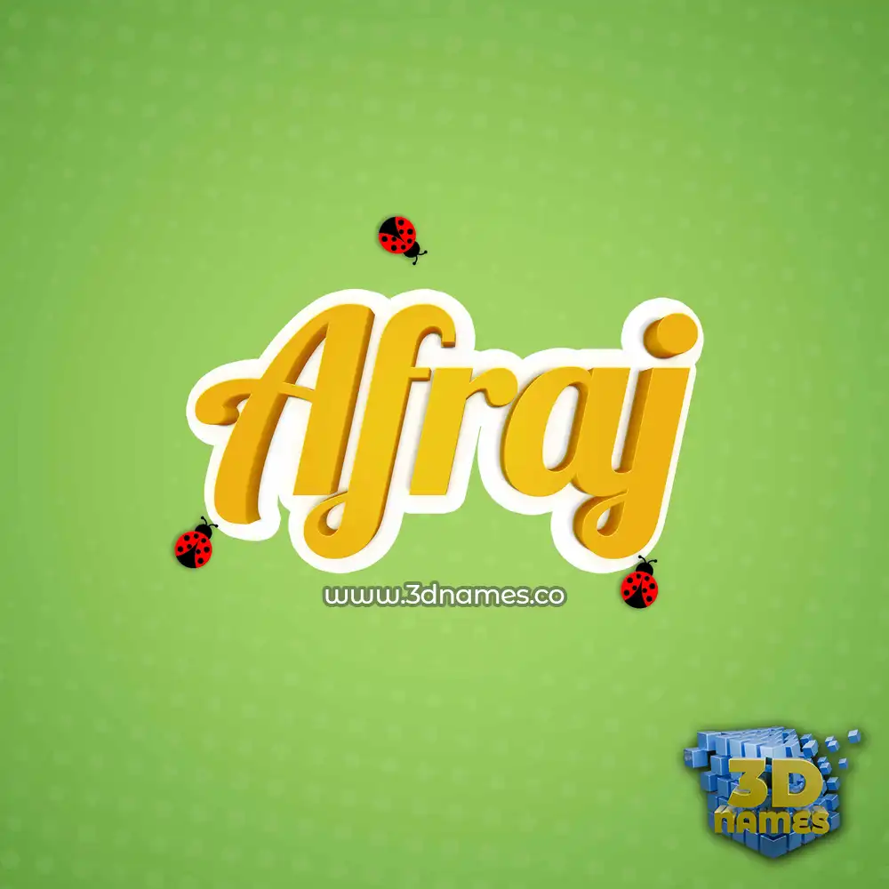 afraj in Ladybugs style - 3D name wallpaper