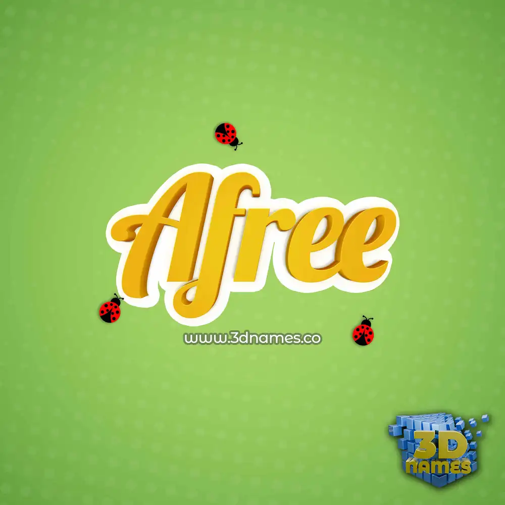 afree in Ladybugs style - 3D name wallpaper