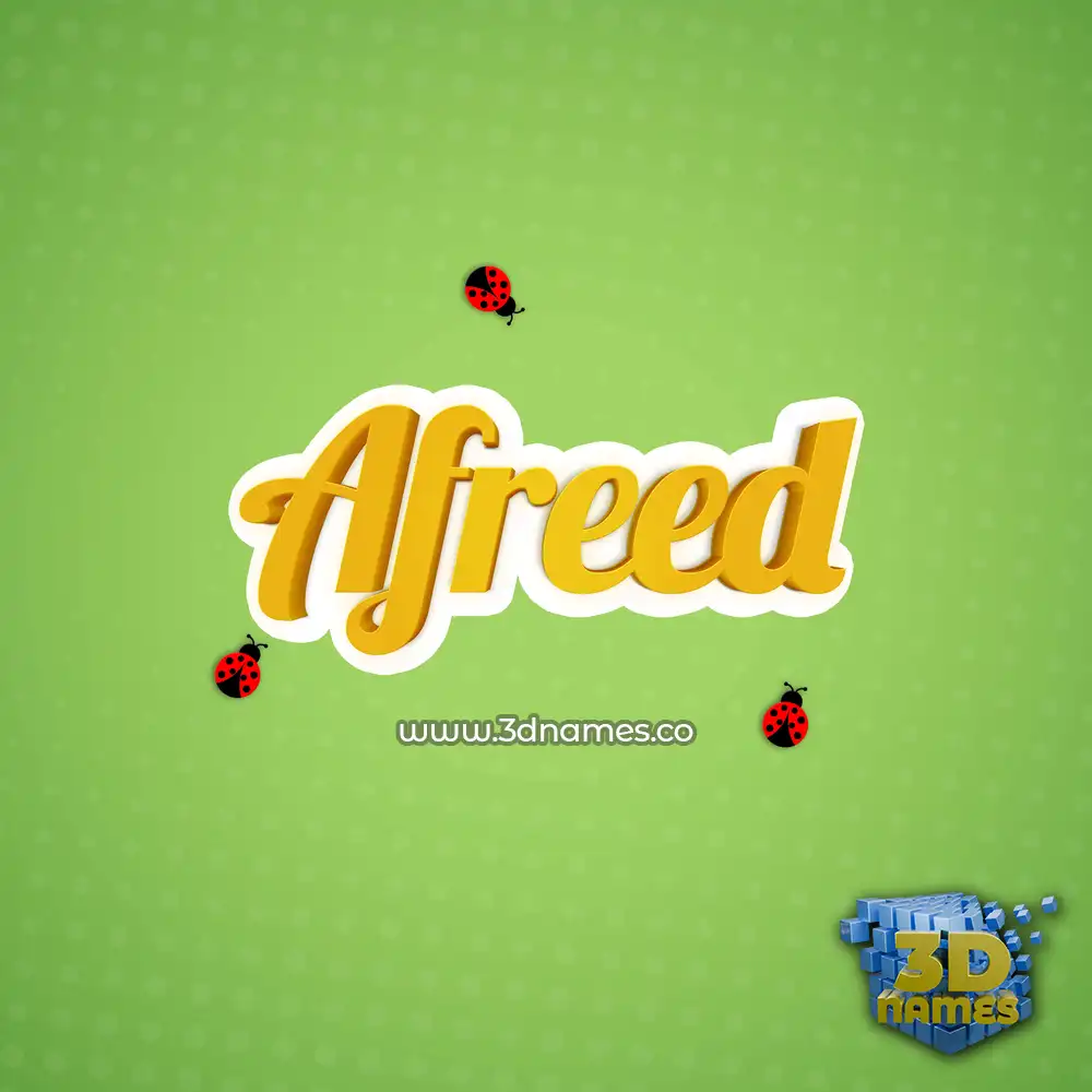 afreed in Ladybugs style - 3D name wallpaper