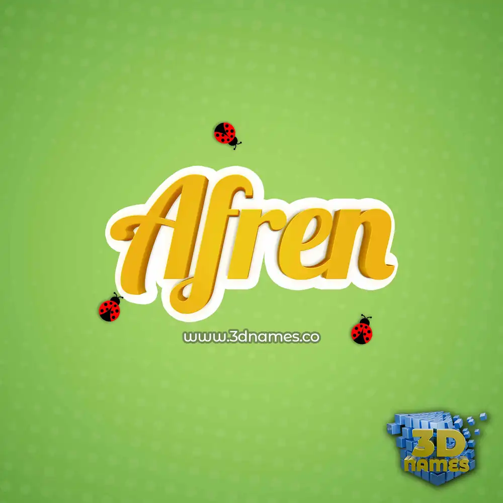 afren in Ladybugs style - 3D name wallpaper