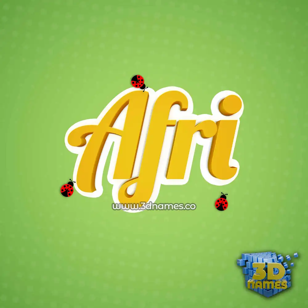 afri in Ladybugs style - 3D name wallpaper